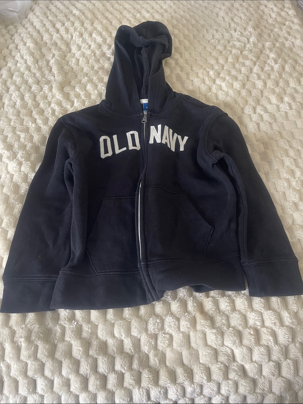 Old Navy Black Boy’s Full-Zip Hoodie with Logo